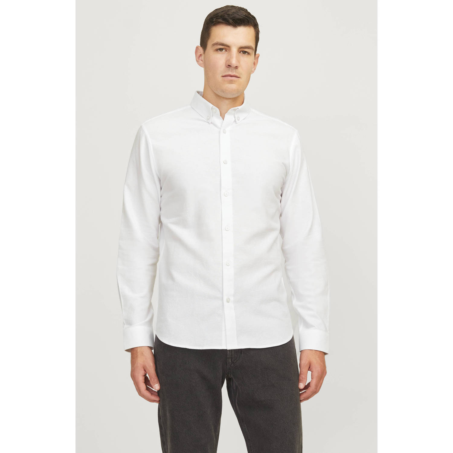JJ REBEL regular fit overhemd JREBOSCAR wit