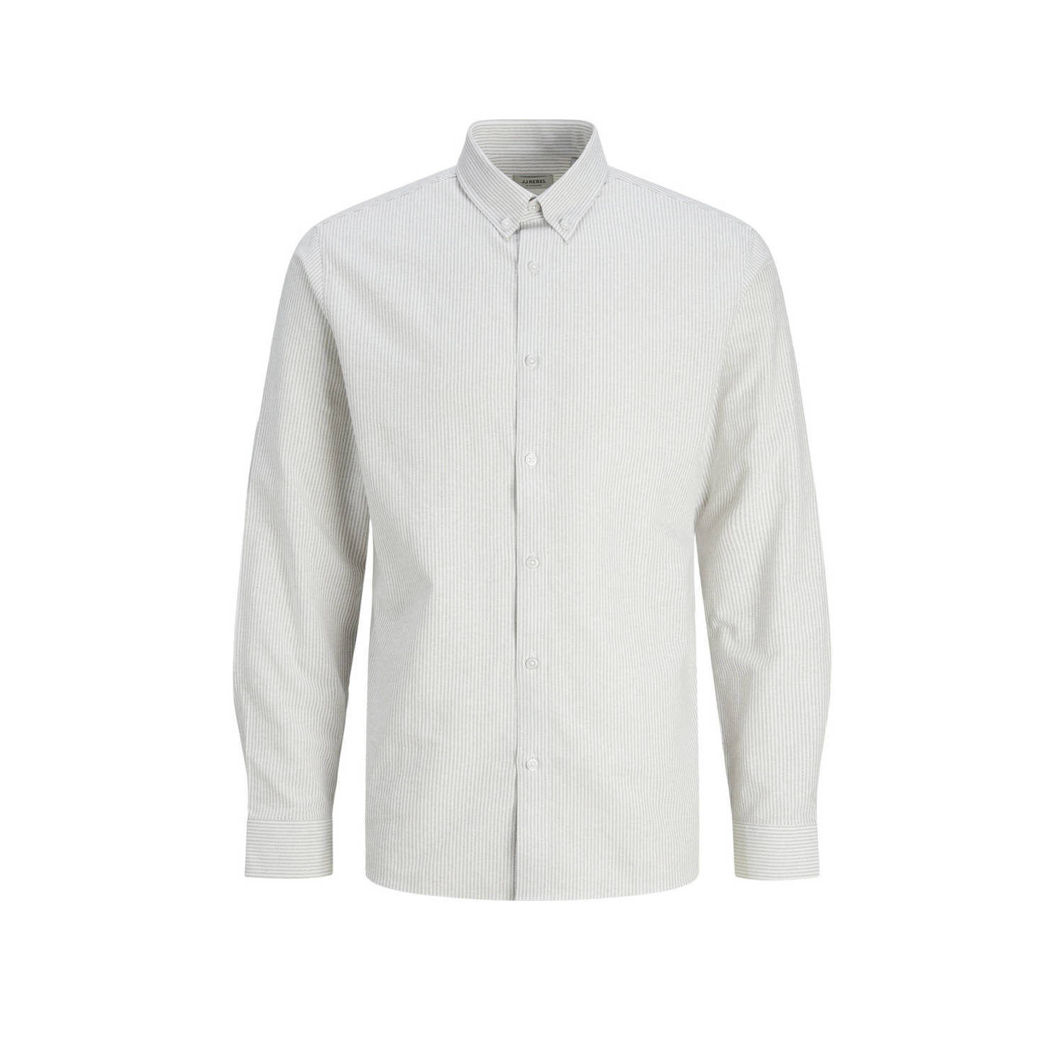 JJ REBEL gestreept regular fit overhemd JREBOSCAR ecru