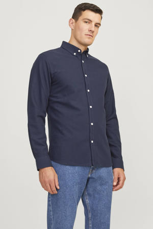 regular fit overhemd JREBOSCAR donkerblauw