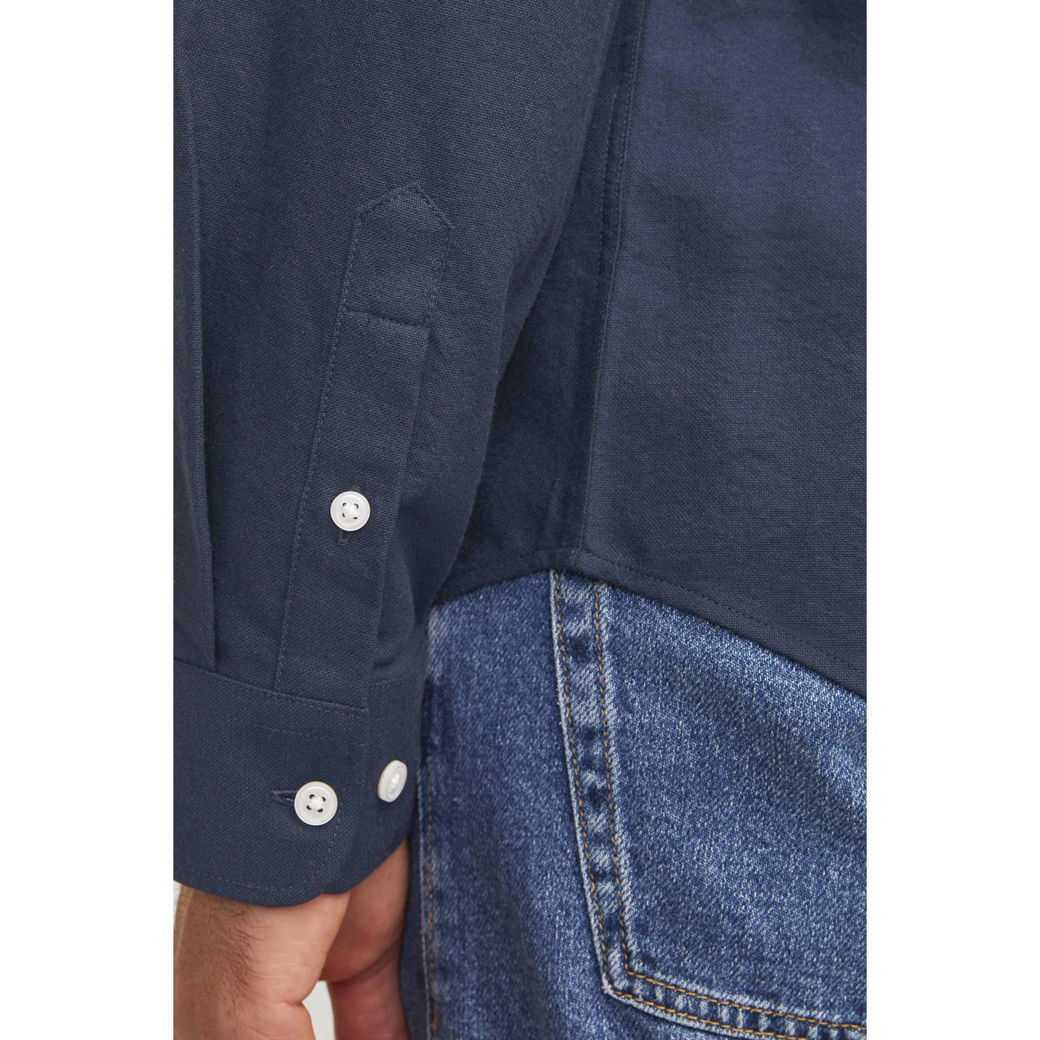 JJ REBEL regular fit overhemd JREBOSCAR donkerblauw