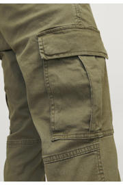thumbnail: JJ REBEL slim fit cargobroek JREBMICHAEL donkergroen