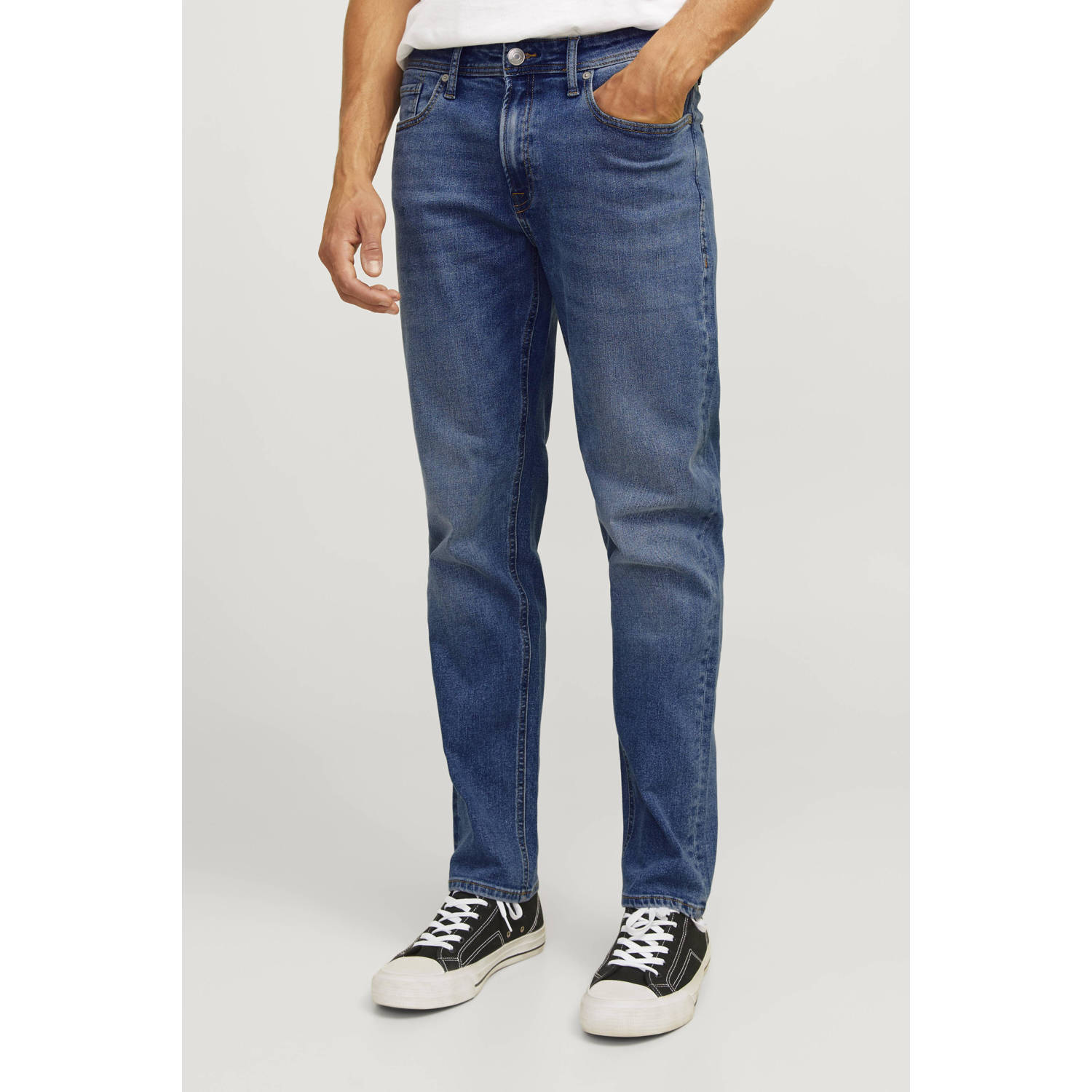 JJ REBEL tapered fit jeans JREBADAM dark blue denim