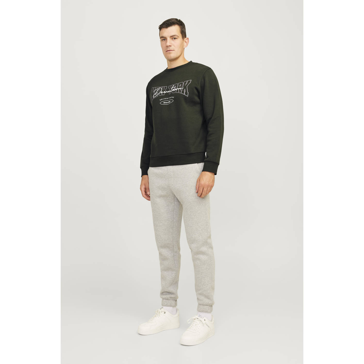 JJ REBEL sweater JREBNEWYORK donkergroen