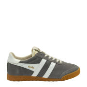 thumbnail: Grijs en witte dames Gola Elan suède sneakers met veters