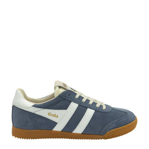 Elan  suède sneakers blauw/wit