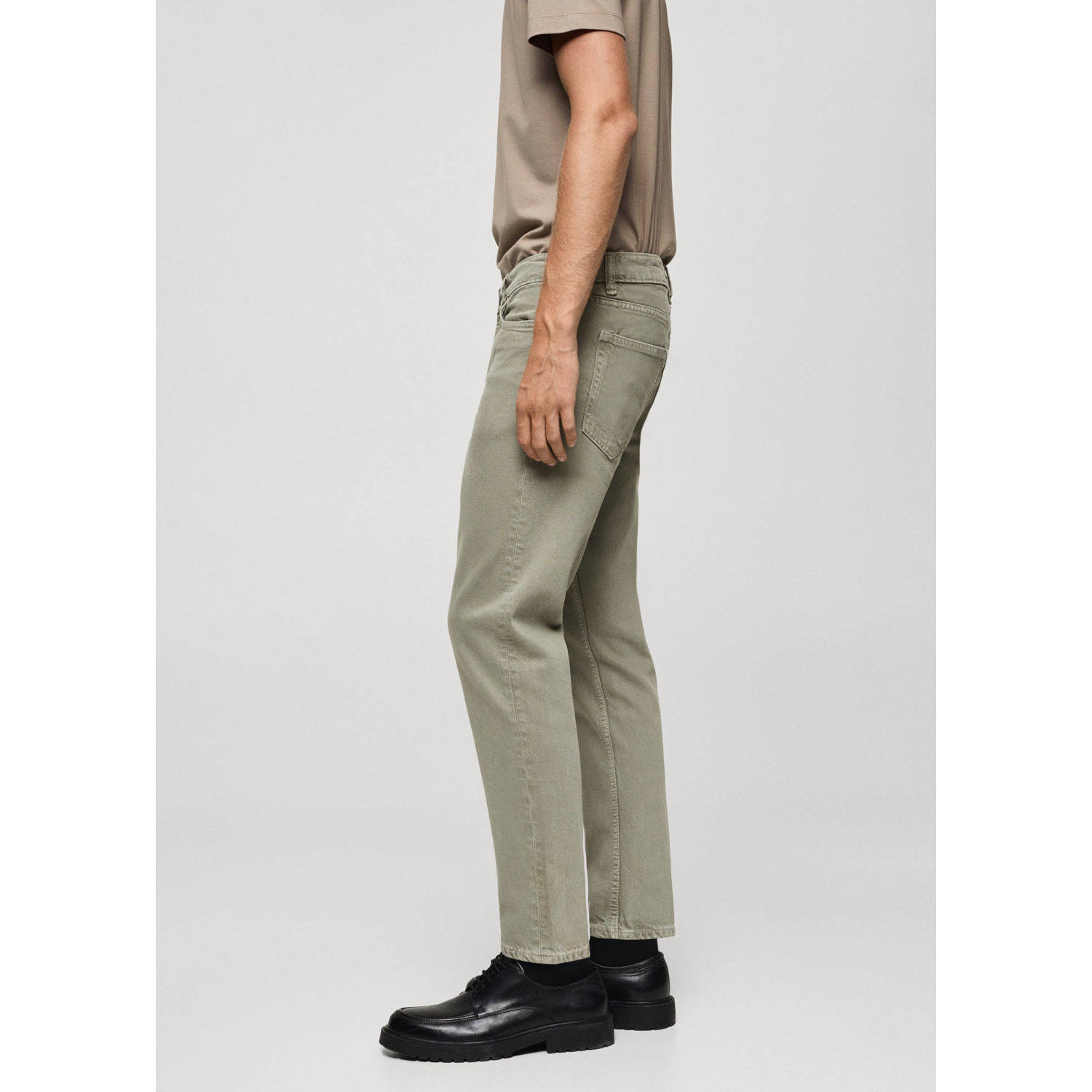 Mango Man tapered fit jeans groen