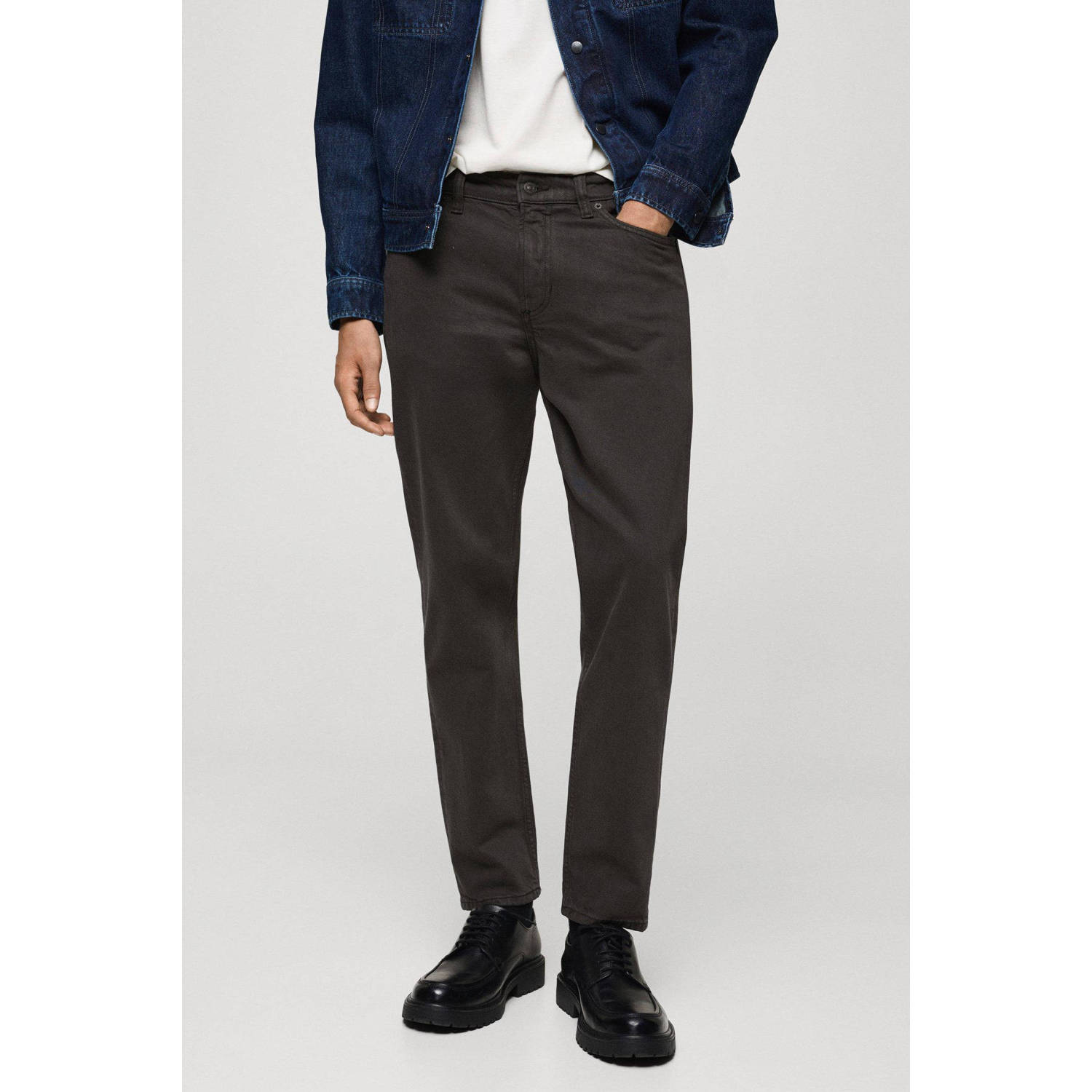 Mango Man tapered fit jeans grijs