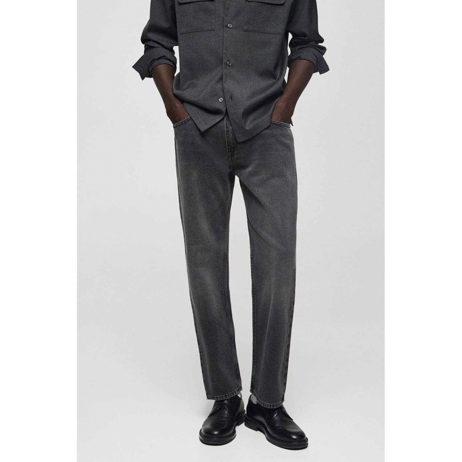 Mango Man straight leg jeans grey denim