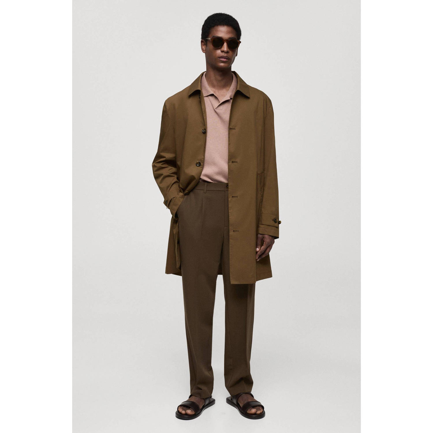 Mango Man trenchcoat bruin