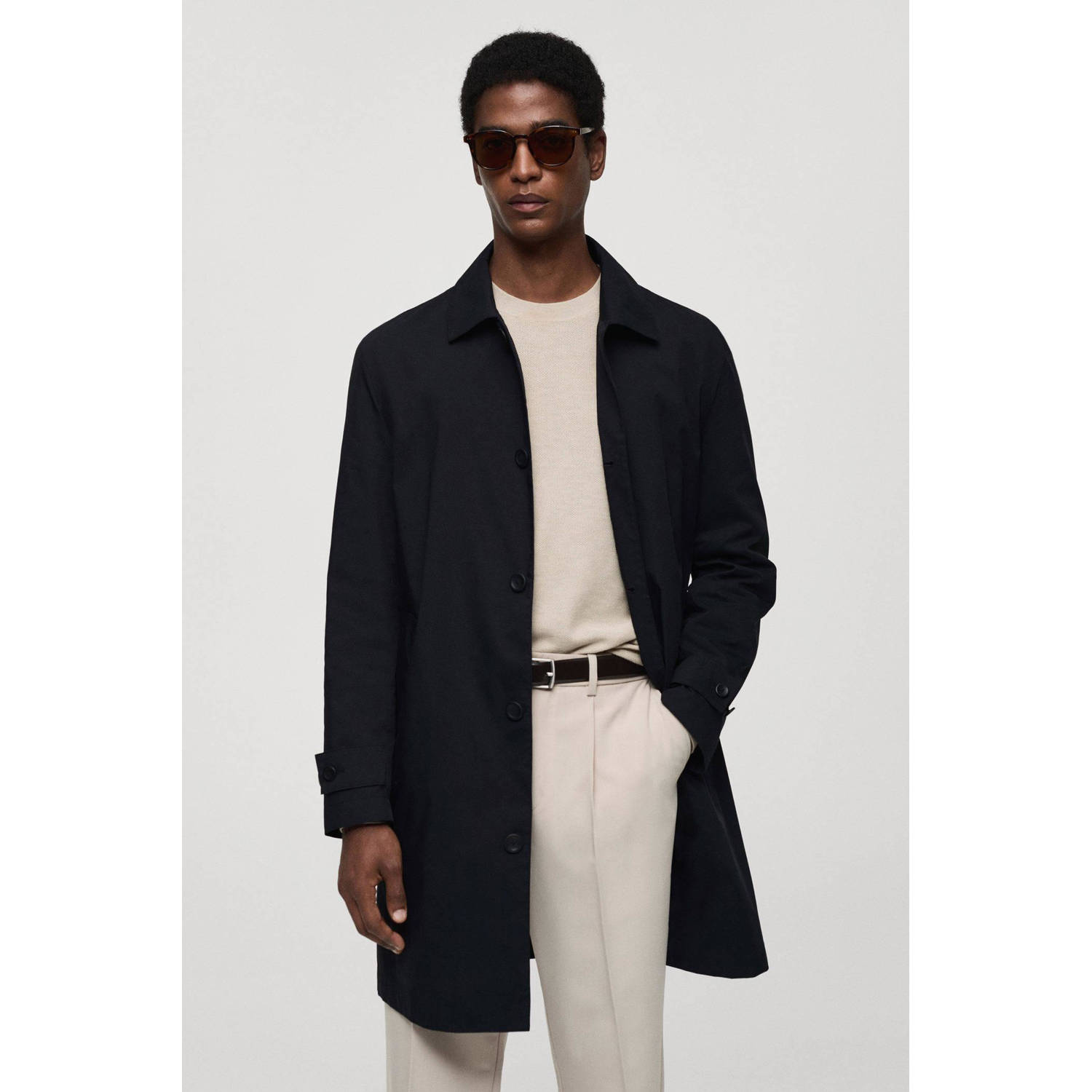 Mango Man trenchcoat marine