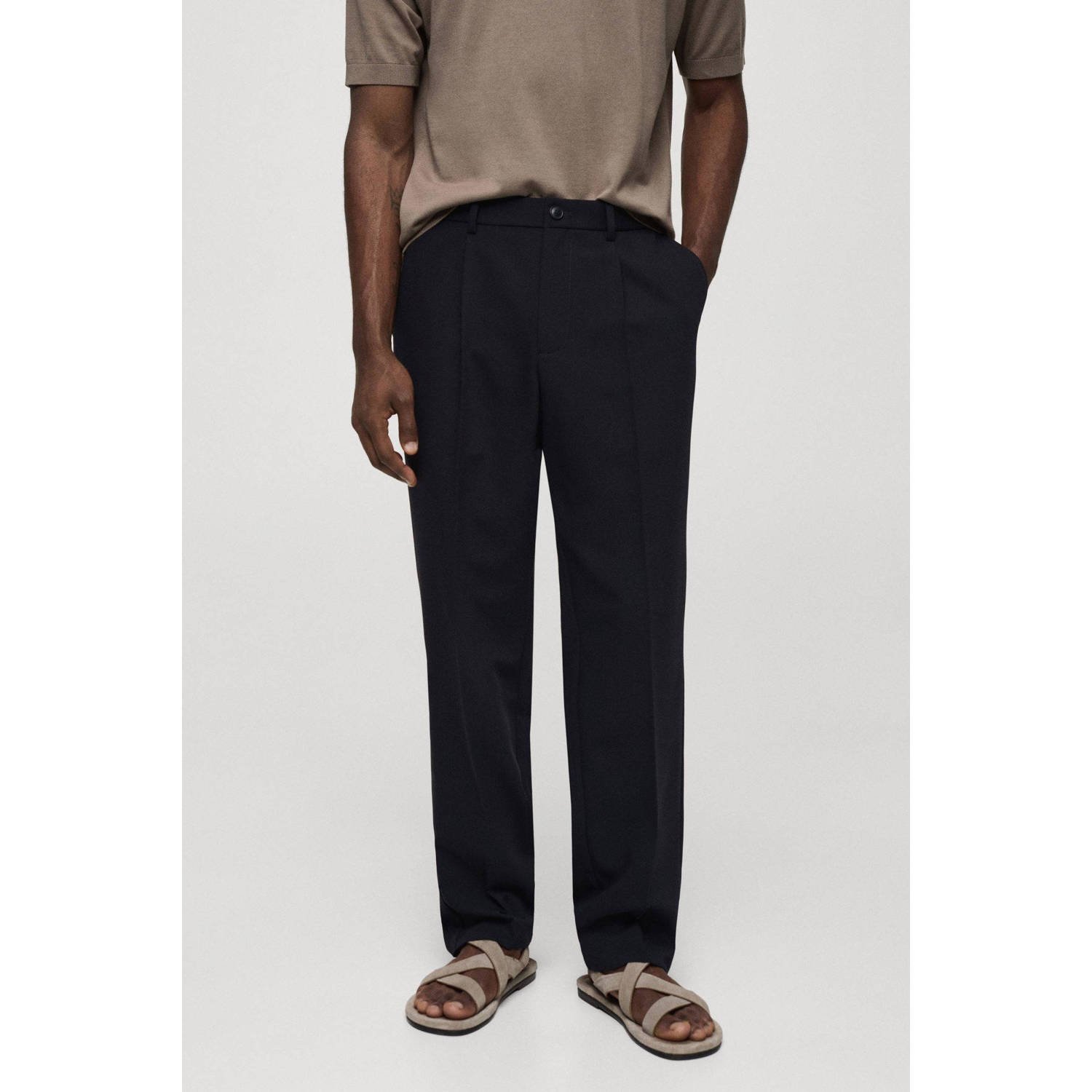 Mango Man regular fit pantalon marine