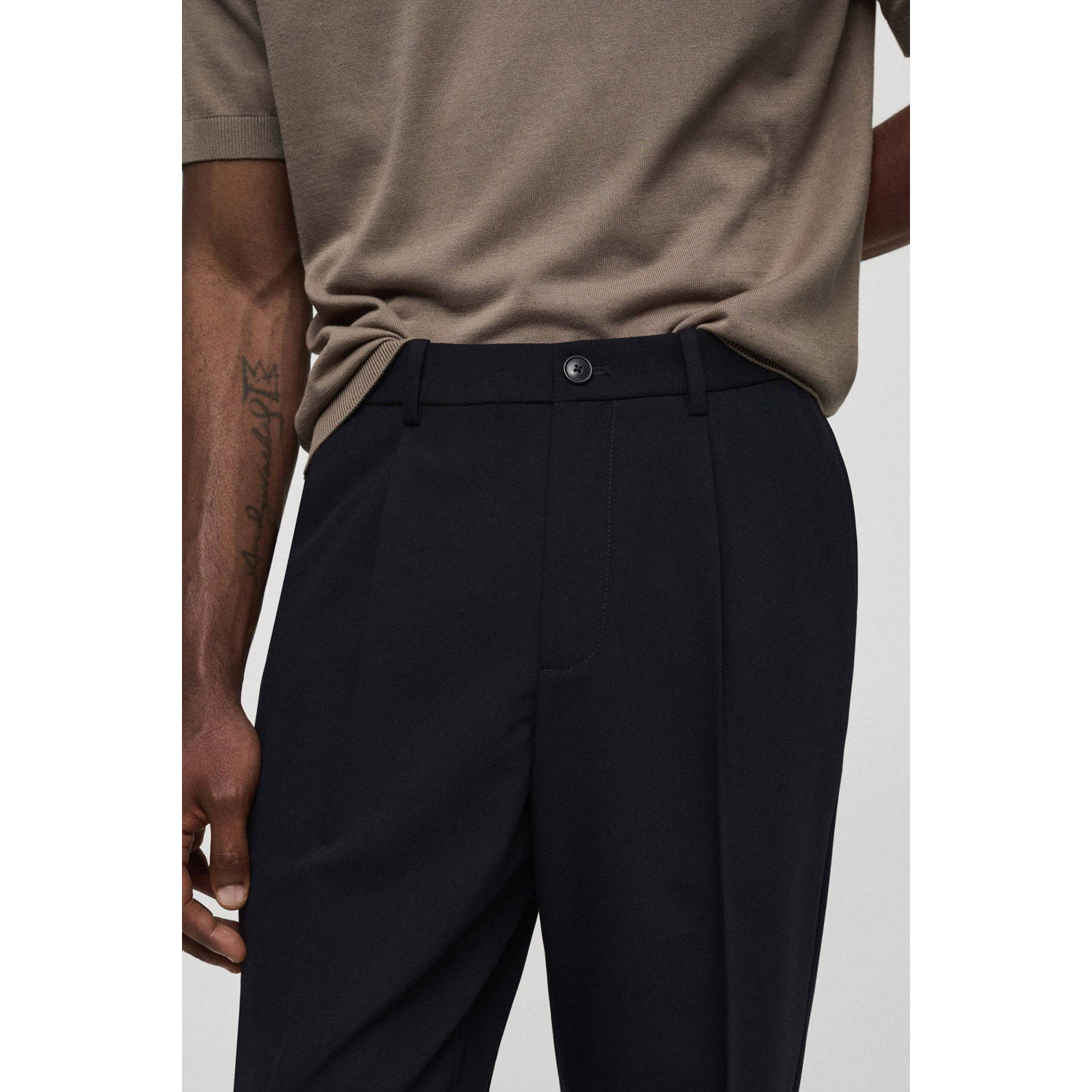 Mango Man regular fit pantalon marine