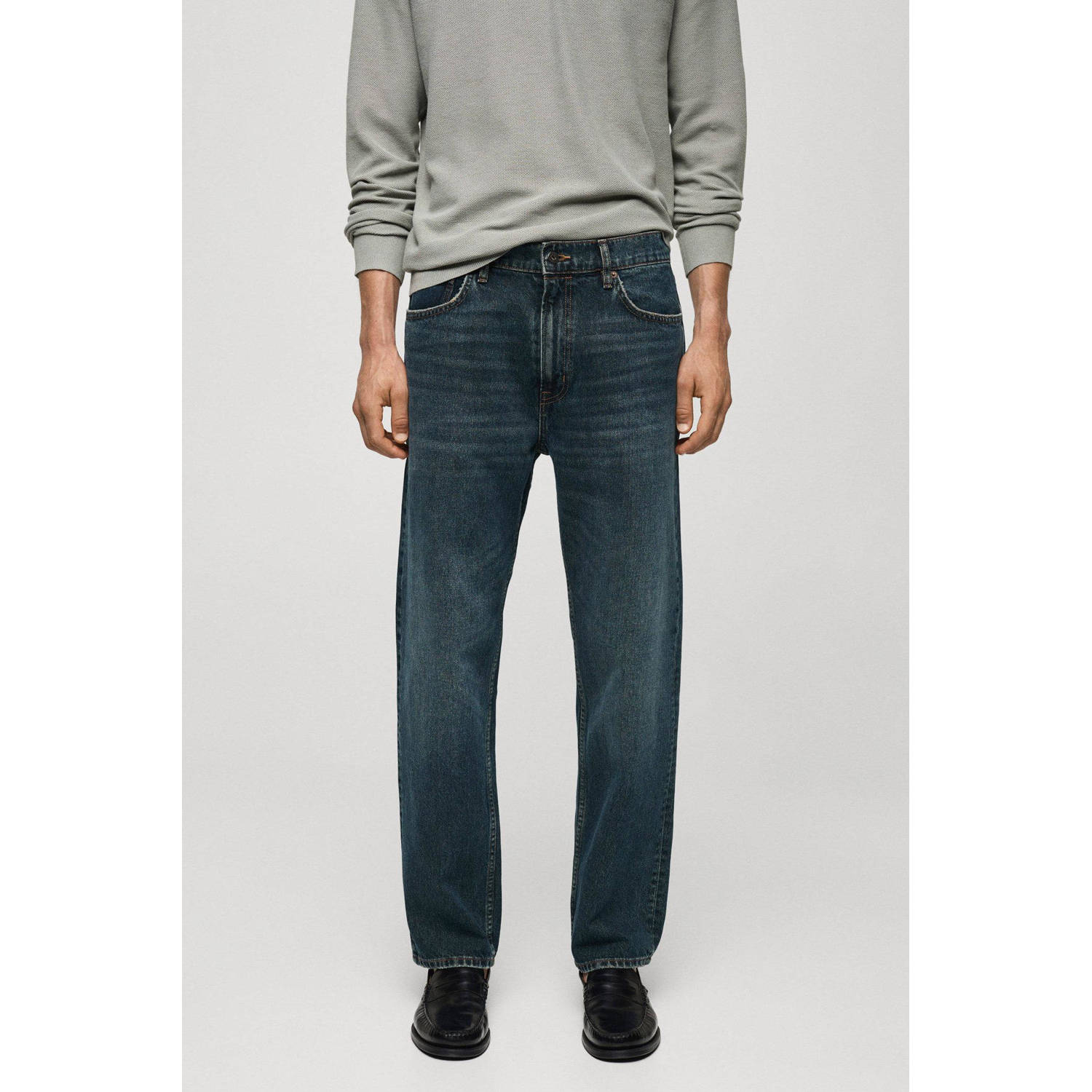 Mango Man straight leg jeans blauw