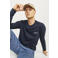 JACK & JONES regular fit longsleeve JJALVIS met printopdruk navy blazer