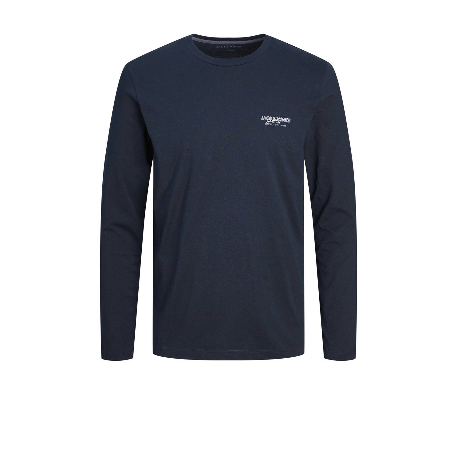 JACK & JONES regular fit longsleeve JJALVIS met printopdruk navy blazer