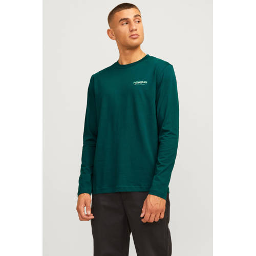 JACK & JONES regular fit longsleeve JJALVIS met printopdruk deep teal afbeelding