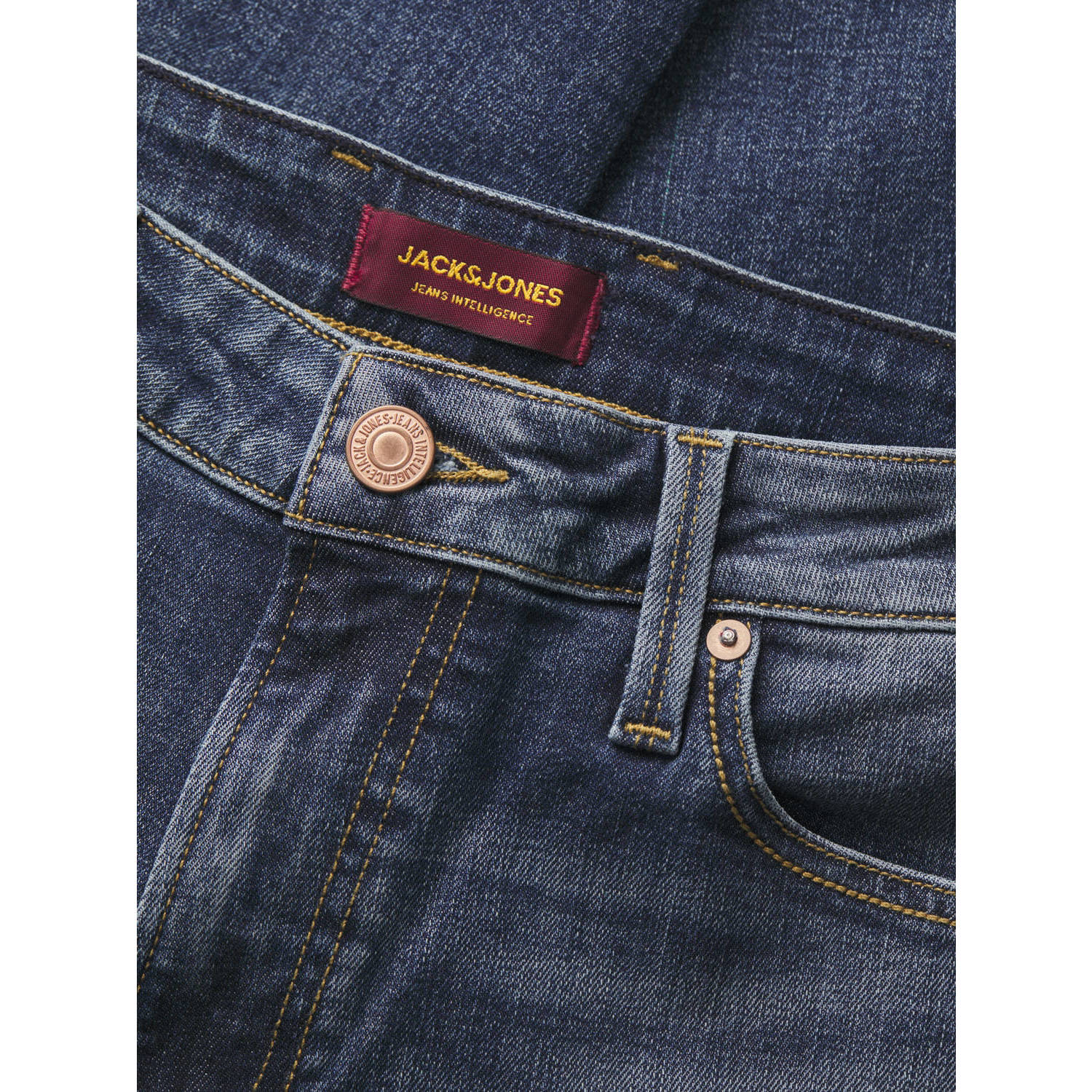 JACK & JONES JEANS INTELLIGENCE slim fit jeans JJIGLENN JJVINTAGE CB 060 blauw