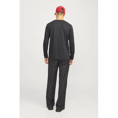 JACK & JONES regular fit longsleeve JJALVIS met printopdruk zwart afbeelding