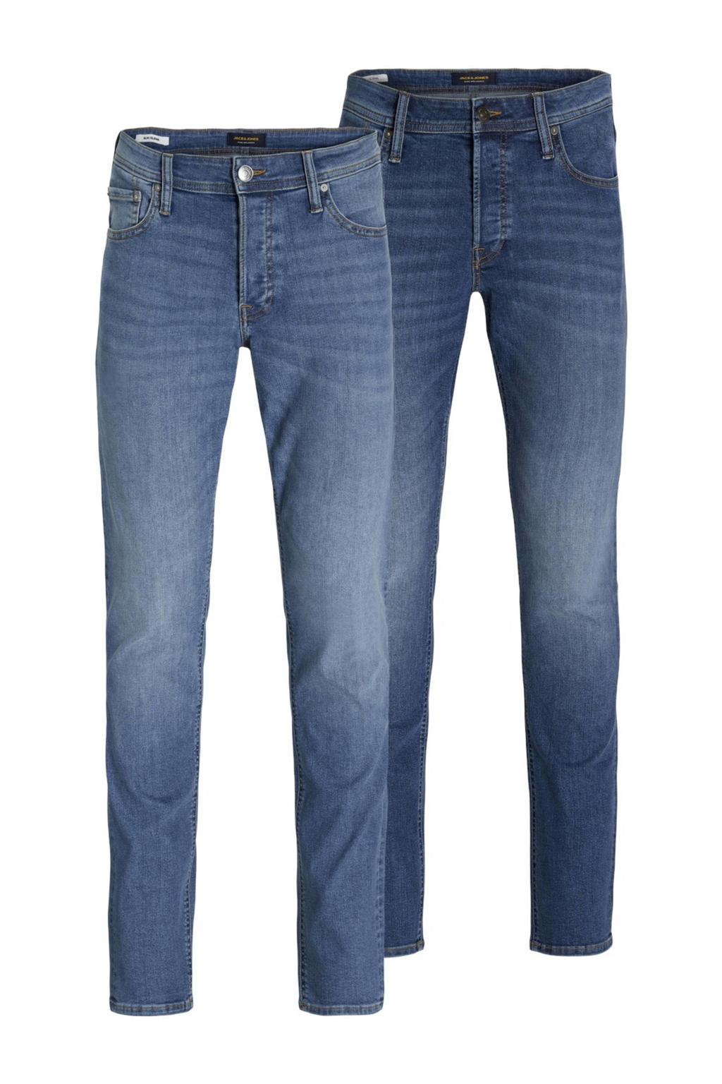 JACK & JONES JEANS INTELLIGENCE slim fit jeans JJIGLENN JJORIGINAL SQ 013/SQ blauw - (set van 2)