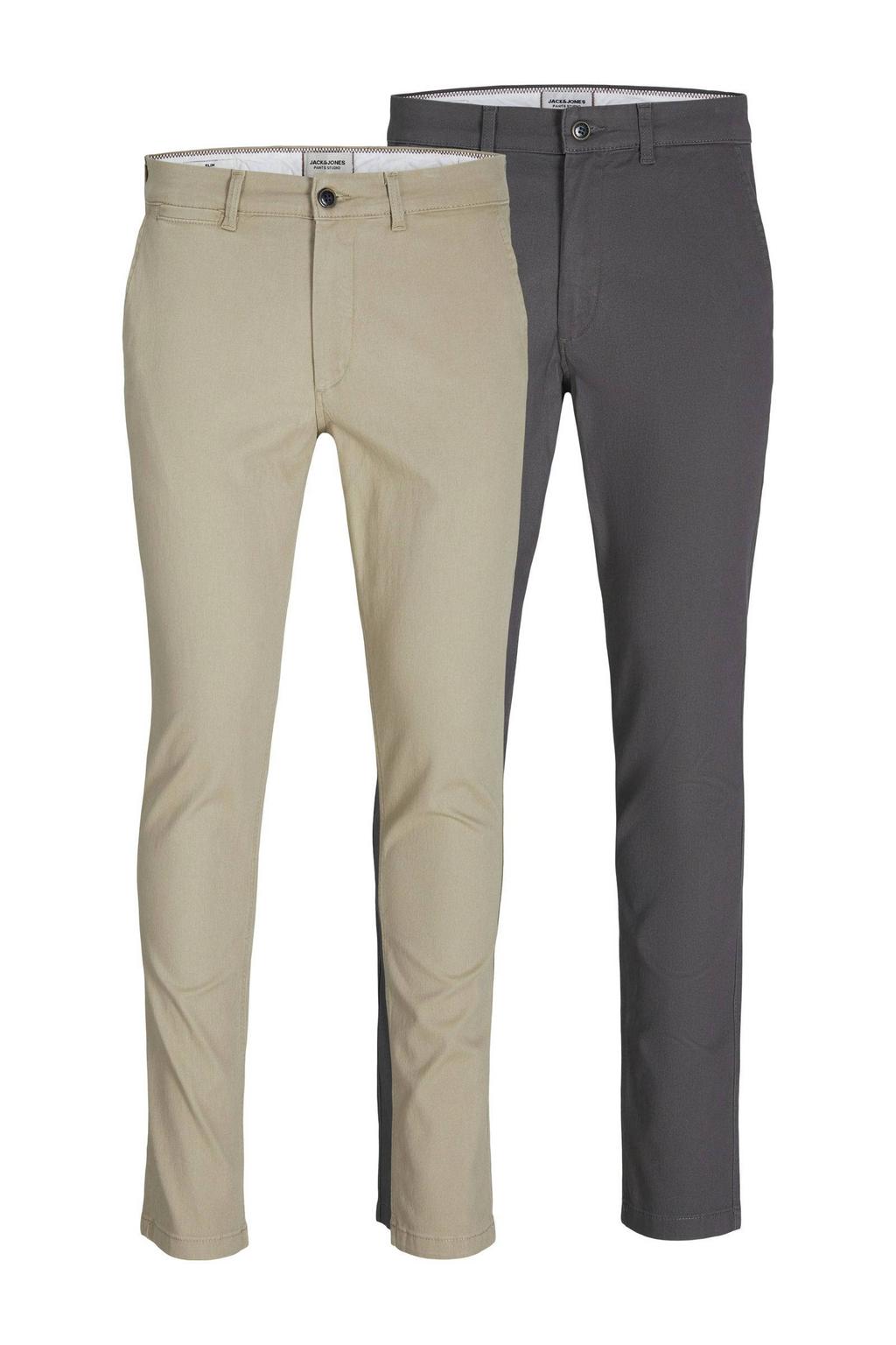 JACK & JONES JEANS INTELLIGENCE slim fit chino JJIMARCO JJDAVE - (set van 2)