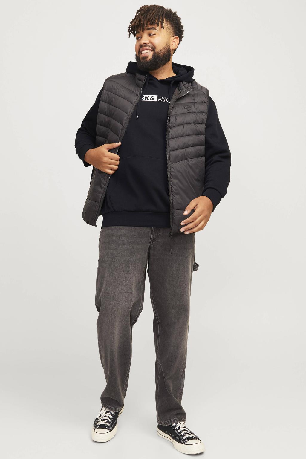 JACK & JONES PLUS SIZE hoodie Plus Size zwart