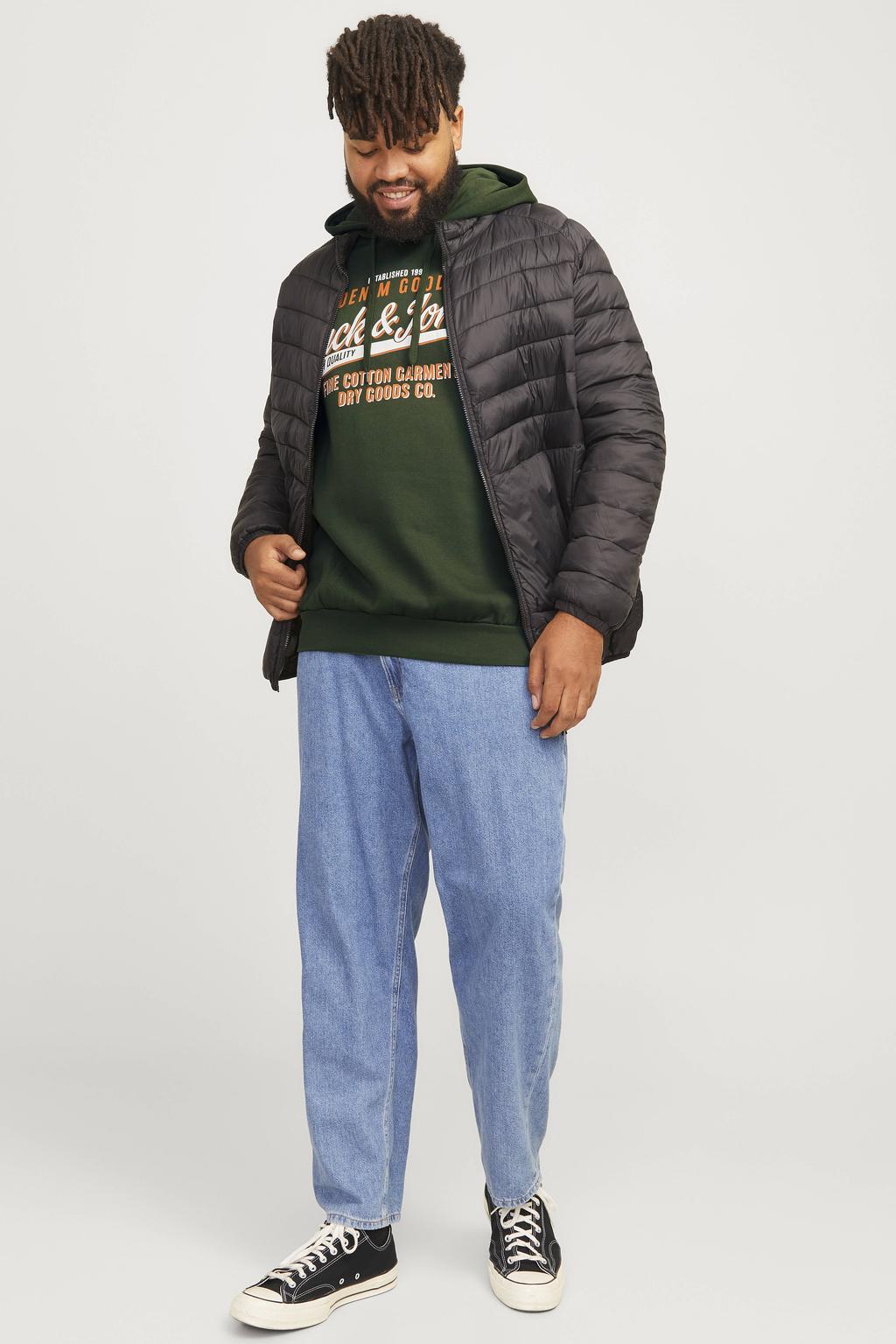 JACK & JONES PLUS SIZE hoodie Plus Size donkergroen