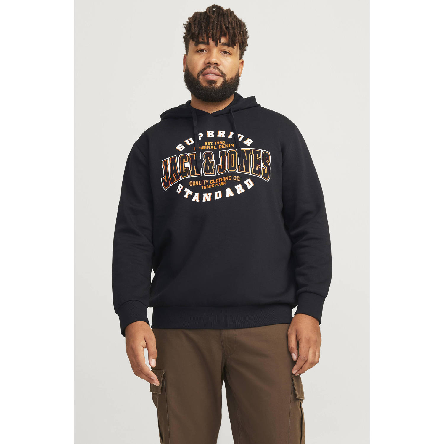 Jack & Jones PlusSize Hoodie JJELOGO SWEAT HOOD 2 COL 24 25 NOOS PLS