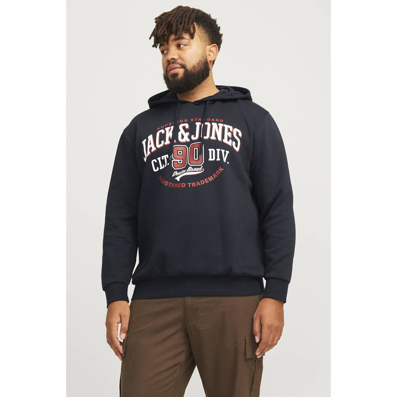 Jack & Jones PlusSize Hoodie JJELOGO SWEAT HOOD 2 COL 24 25 NOOS PLS