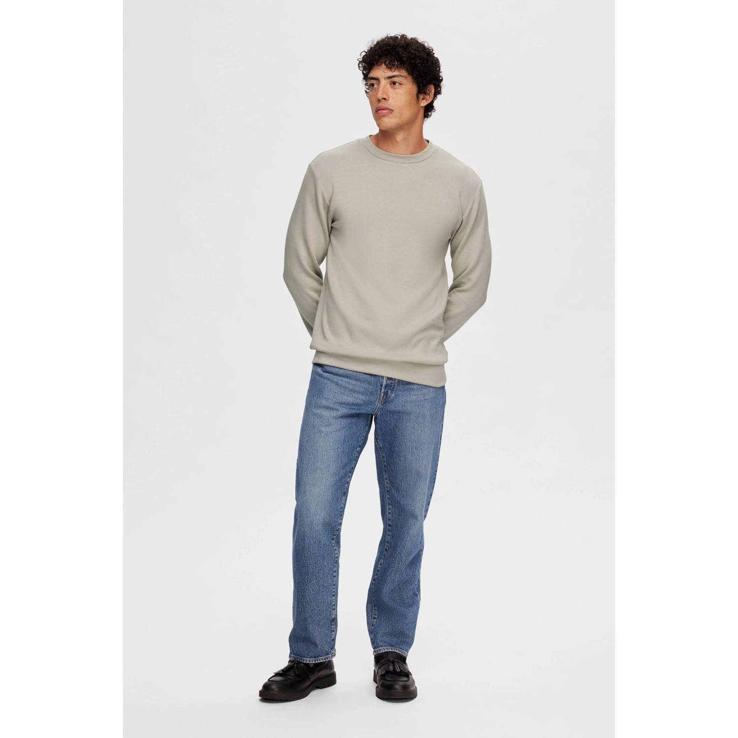 SELECTED HOMME sweater SLHEMANUEL ecru