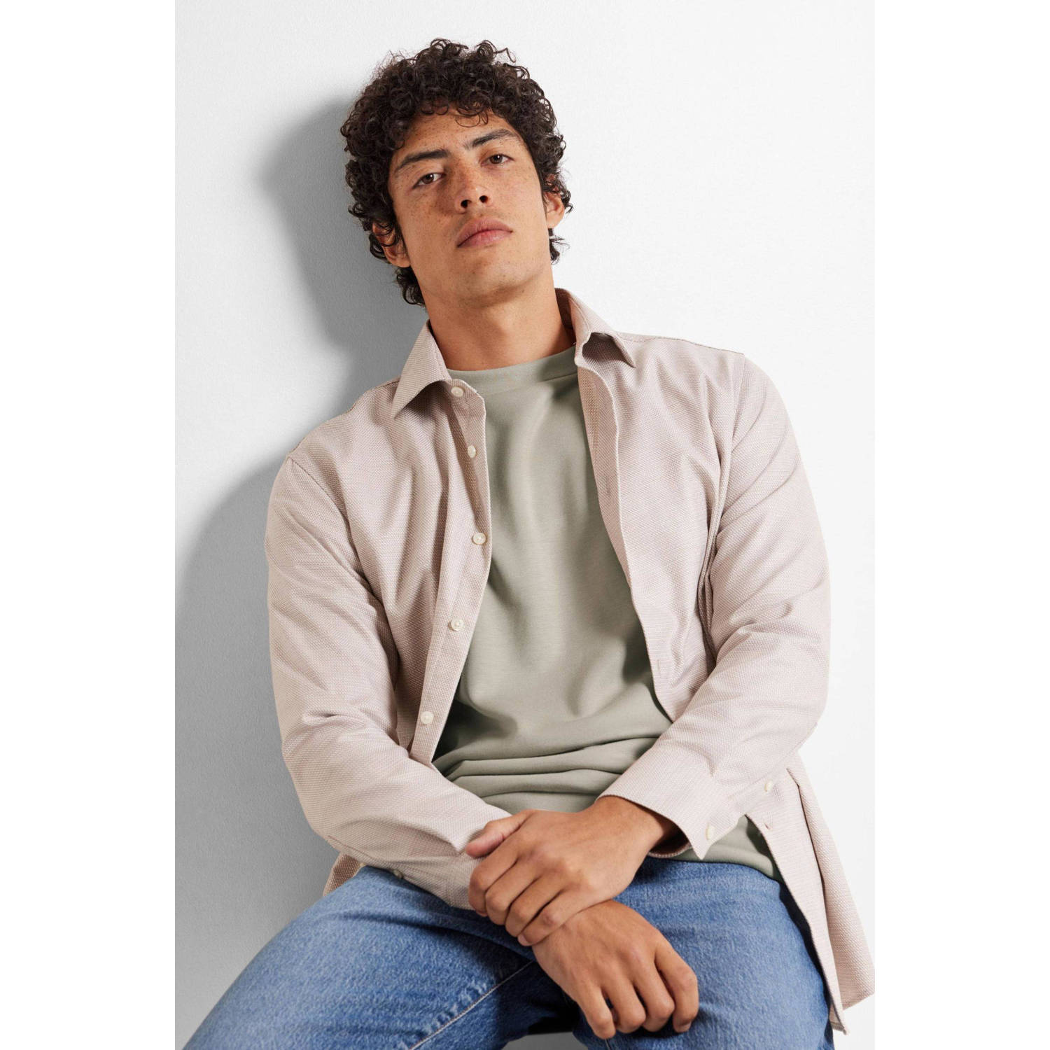 SELECTED HOMME sweater SLHEMANUEL ecru