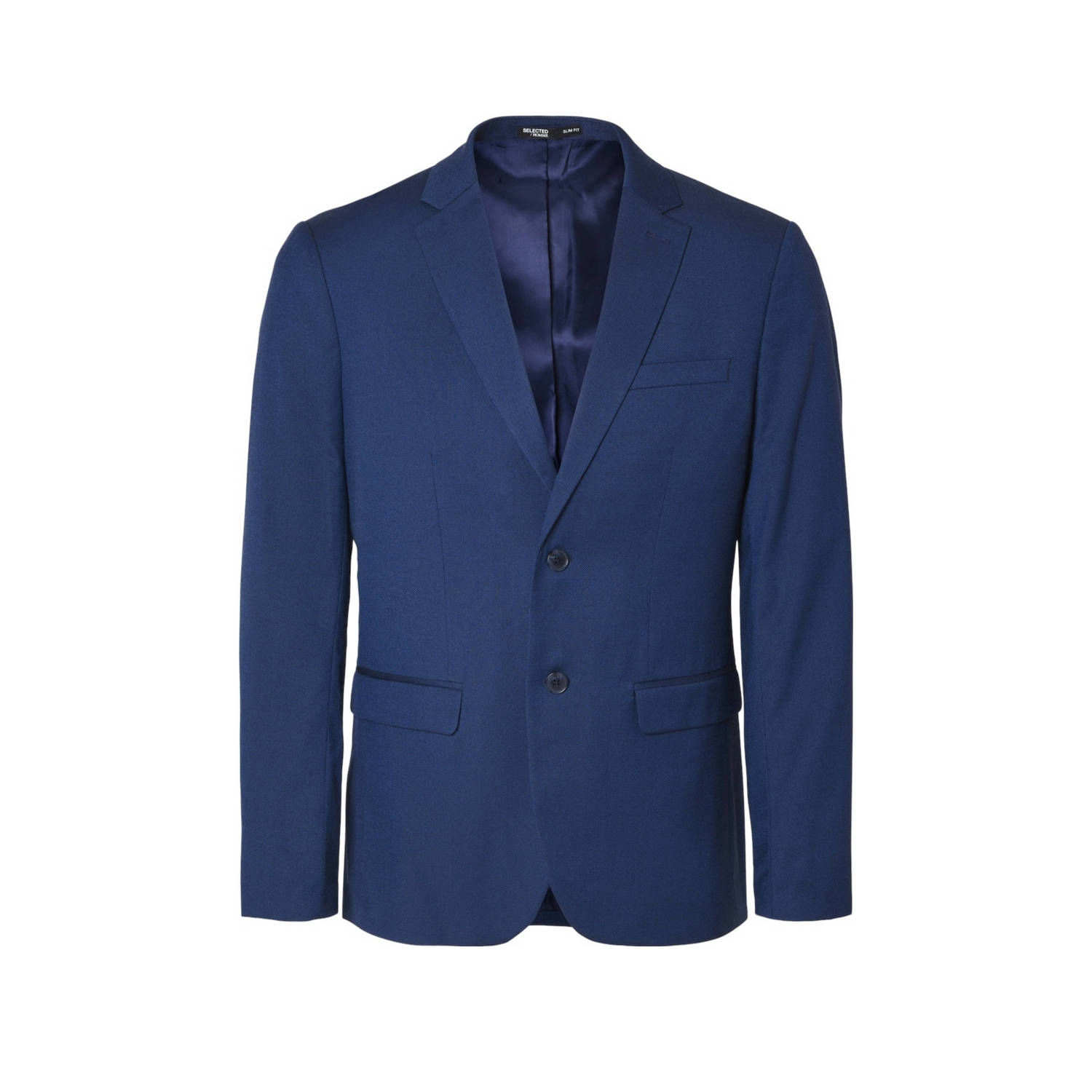 Selected Homme Blauw Single-Breasted Jas Moderne Stijl Blue Heren