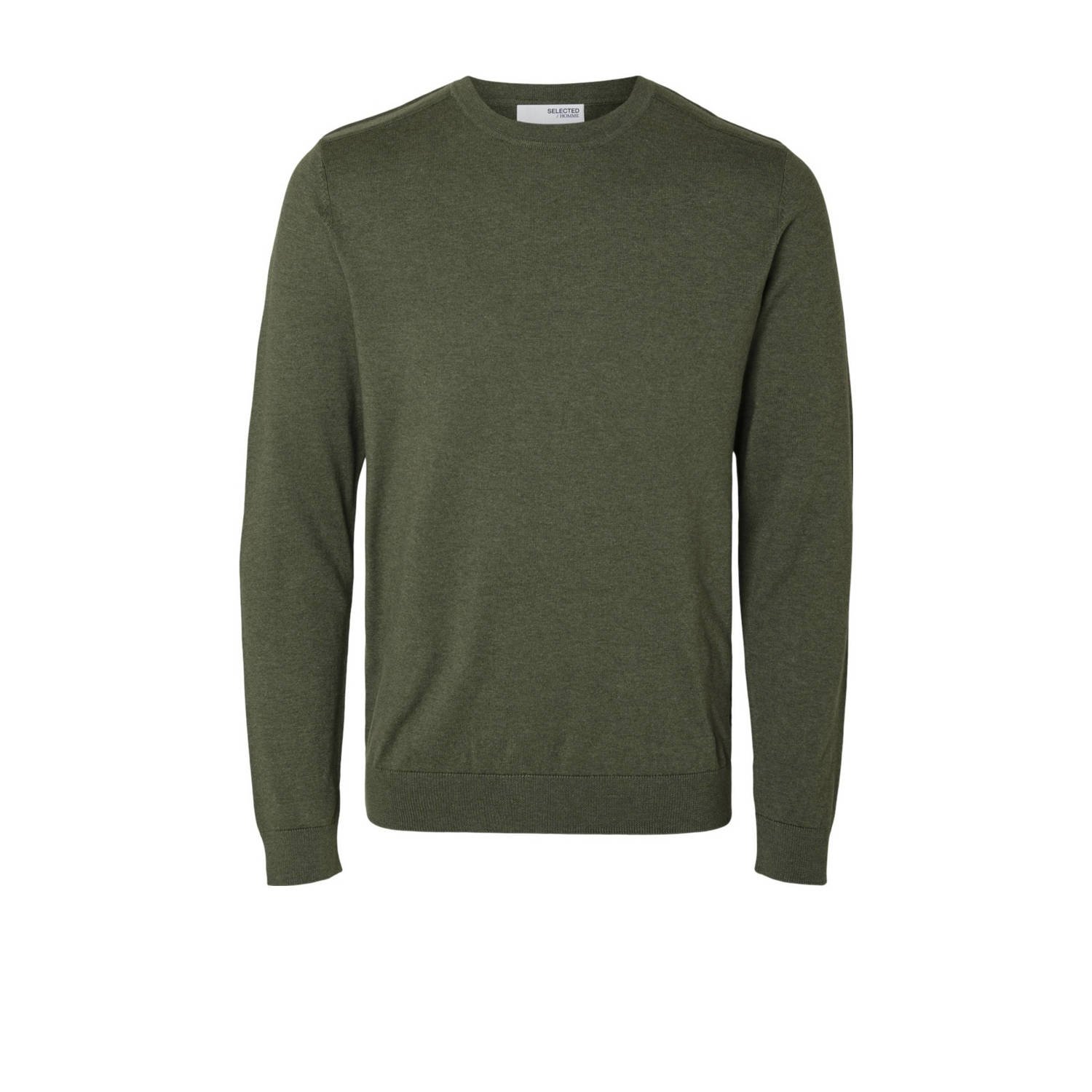 SELECTED HOMME Heren Truien & Vesten Slhberg Crew Neck Noos Groen