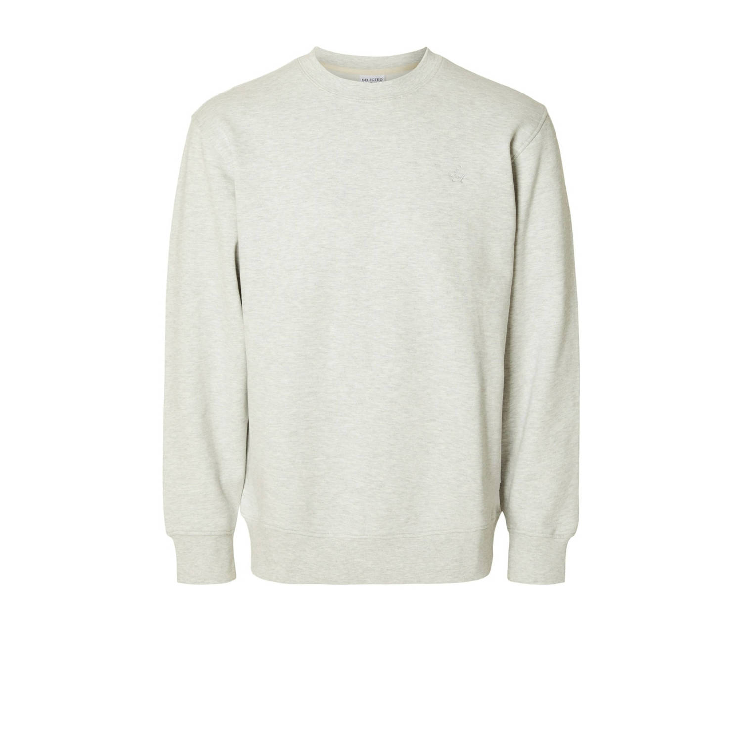 SELECTED HOMME sweater SLHARON lichtgrijs