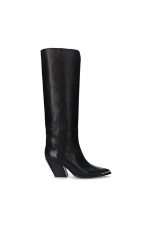 leren cowboylaarzen zwart