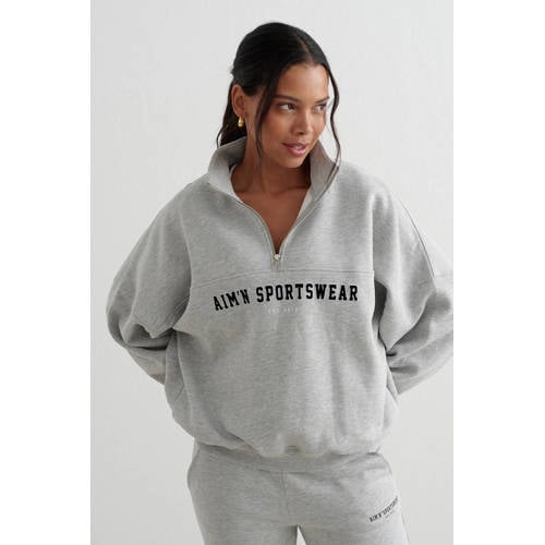 Aim'n sweater Varsity grijs melange afbeelding