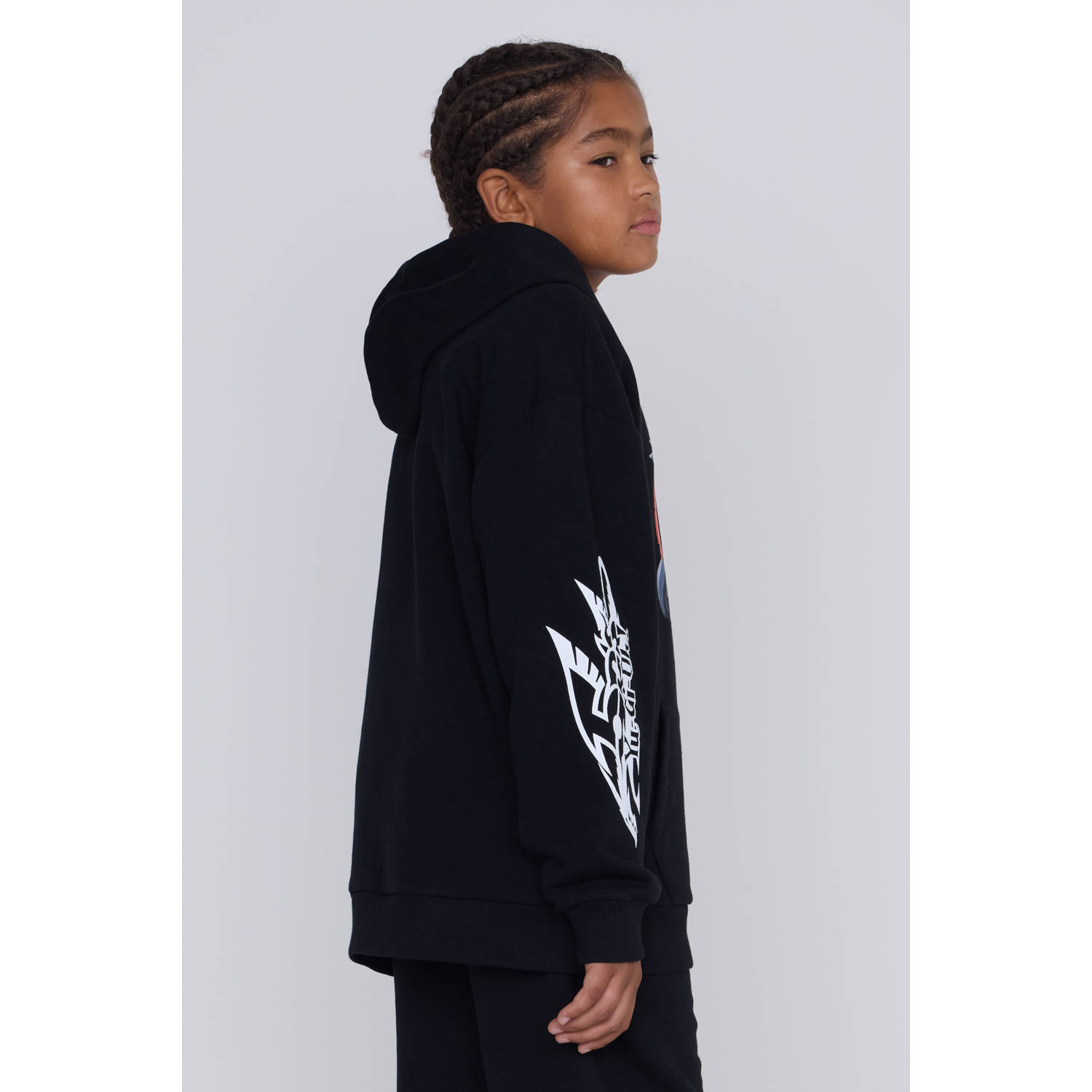 Coolcat hoodie Yu-Gi-Oh license met printopdruk zwart
