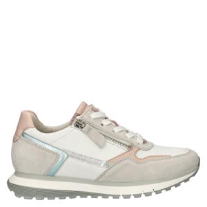 suède sneakers wit/beige