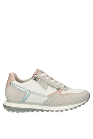 suède sneakers wit/beige