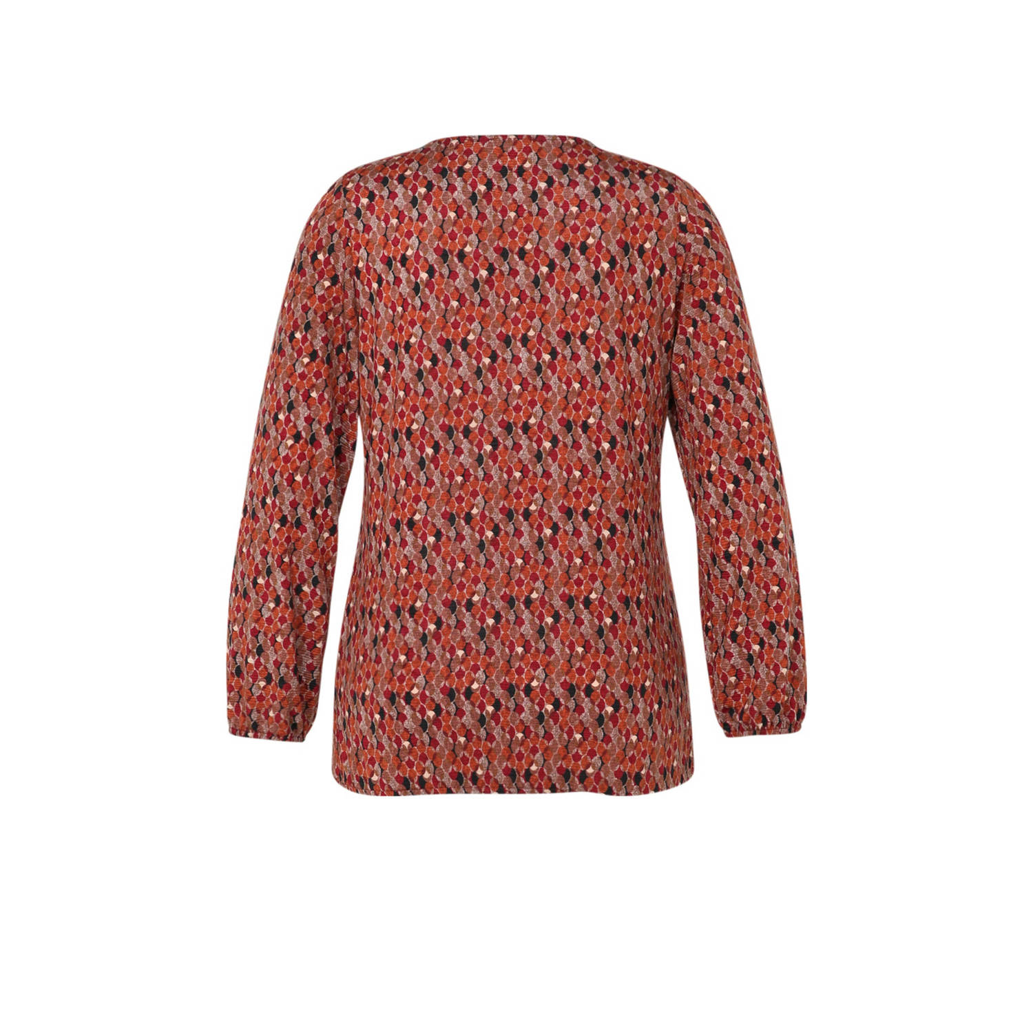 Paprika top met all over print rood