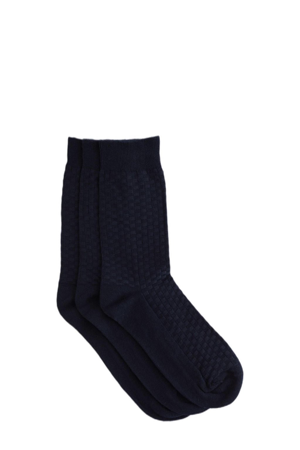 WE Fashion sokken - donkerblauw (set van 3)