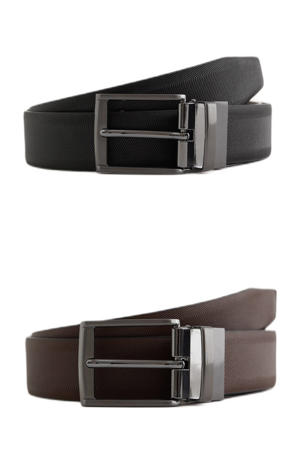 reversible riem zwart/donkerbruin
