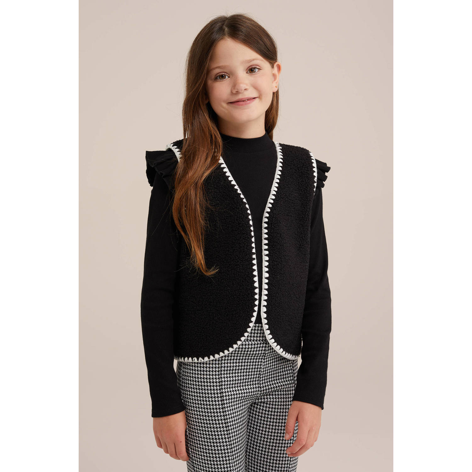 WE Fashion gilet zwart wit