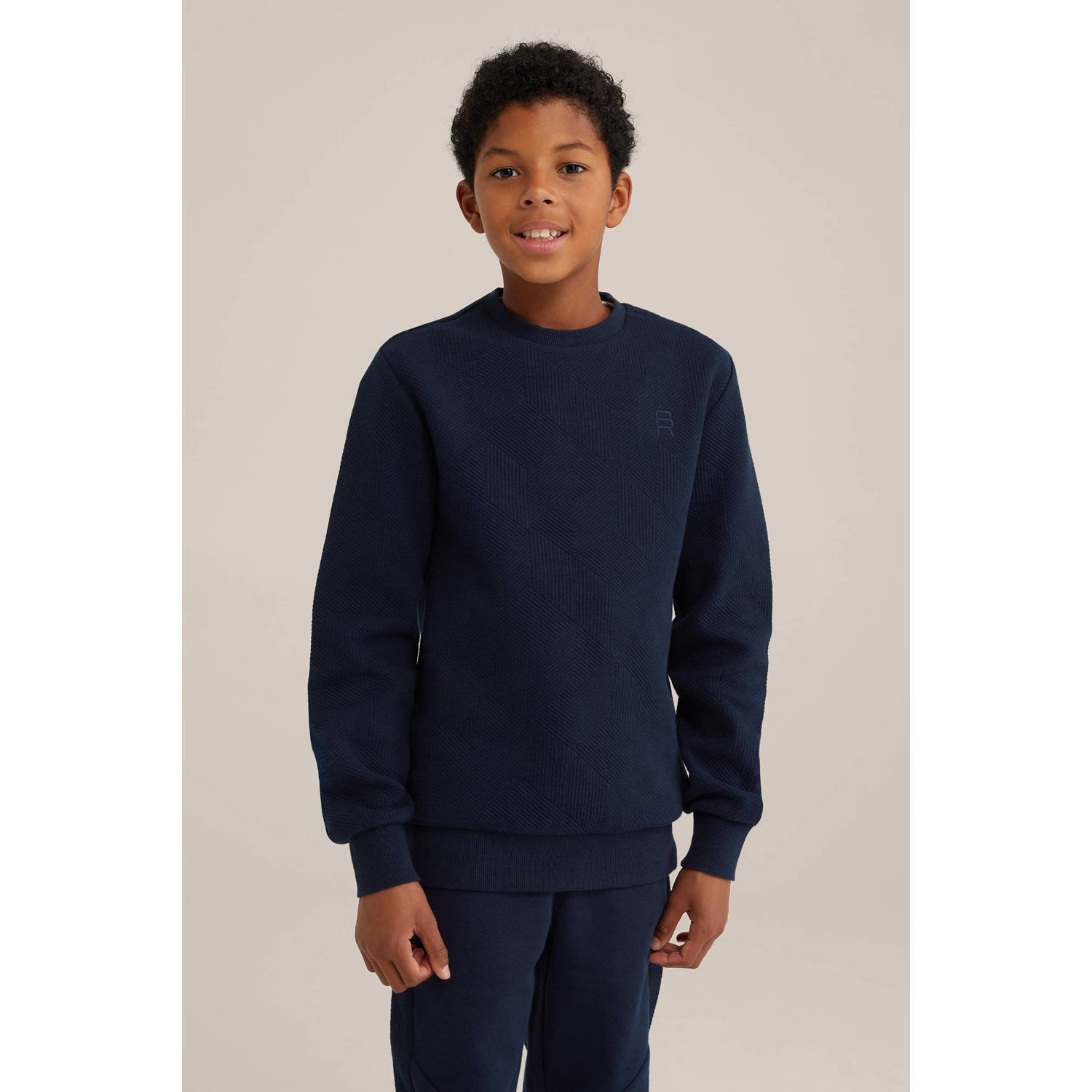WE Fashion Blue Ridge sweater marineblauw