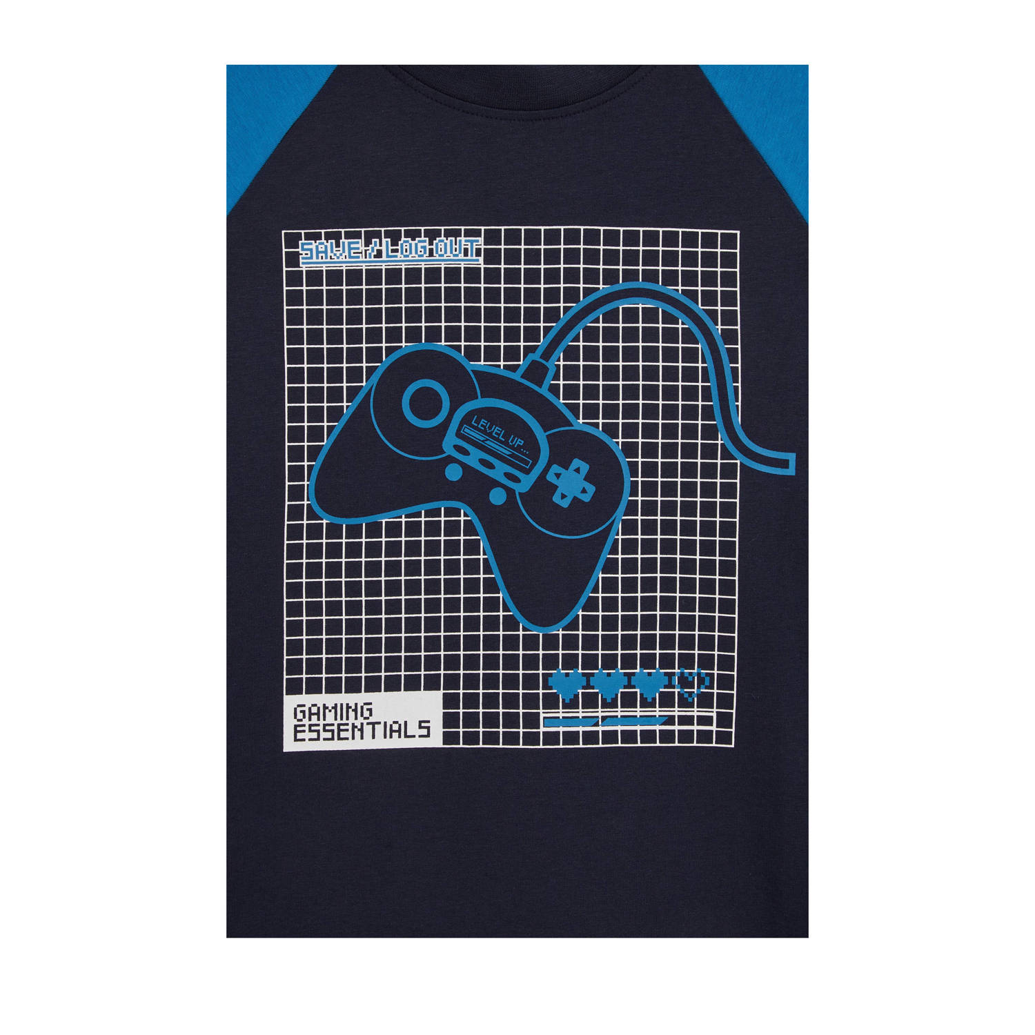 WE Fashion geruite pyjama donkerblauw blauw wit