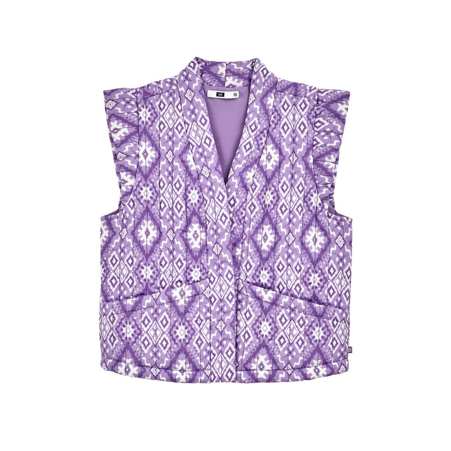 WE Fashion gilet lila paars wit