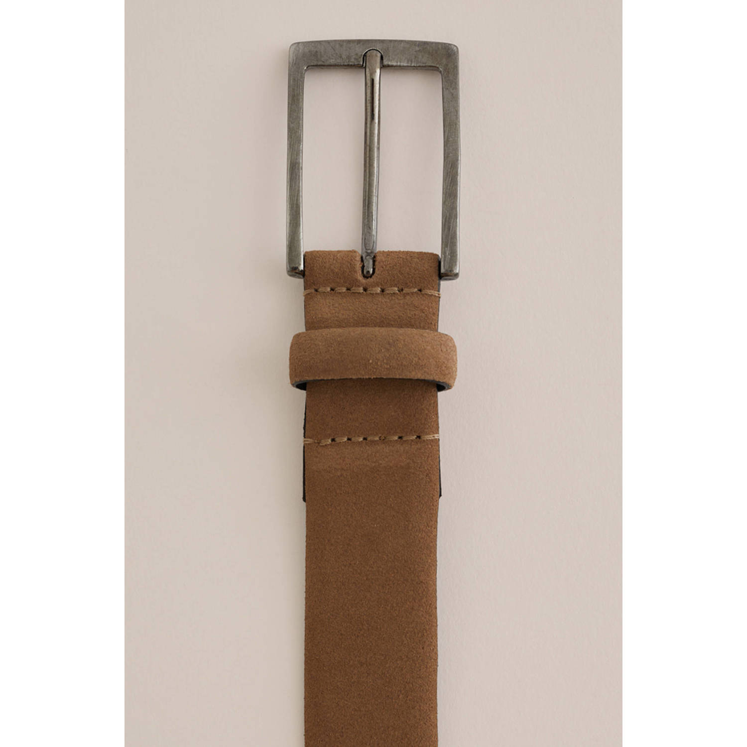WE Fashion leren riem lichtbruin