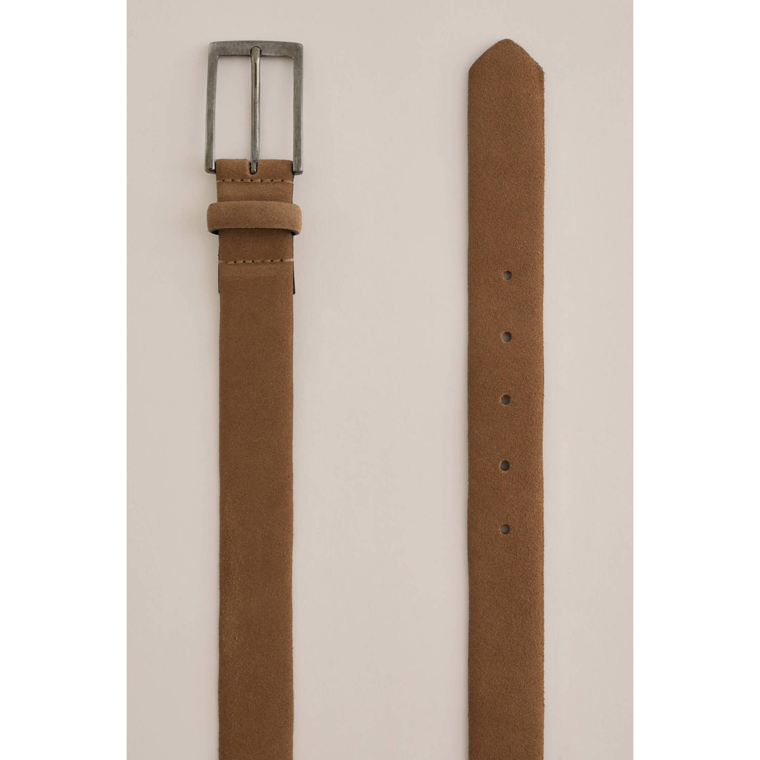 WE Fashion leren riem lichtbruin