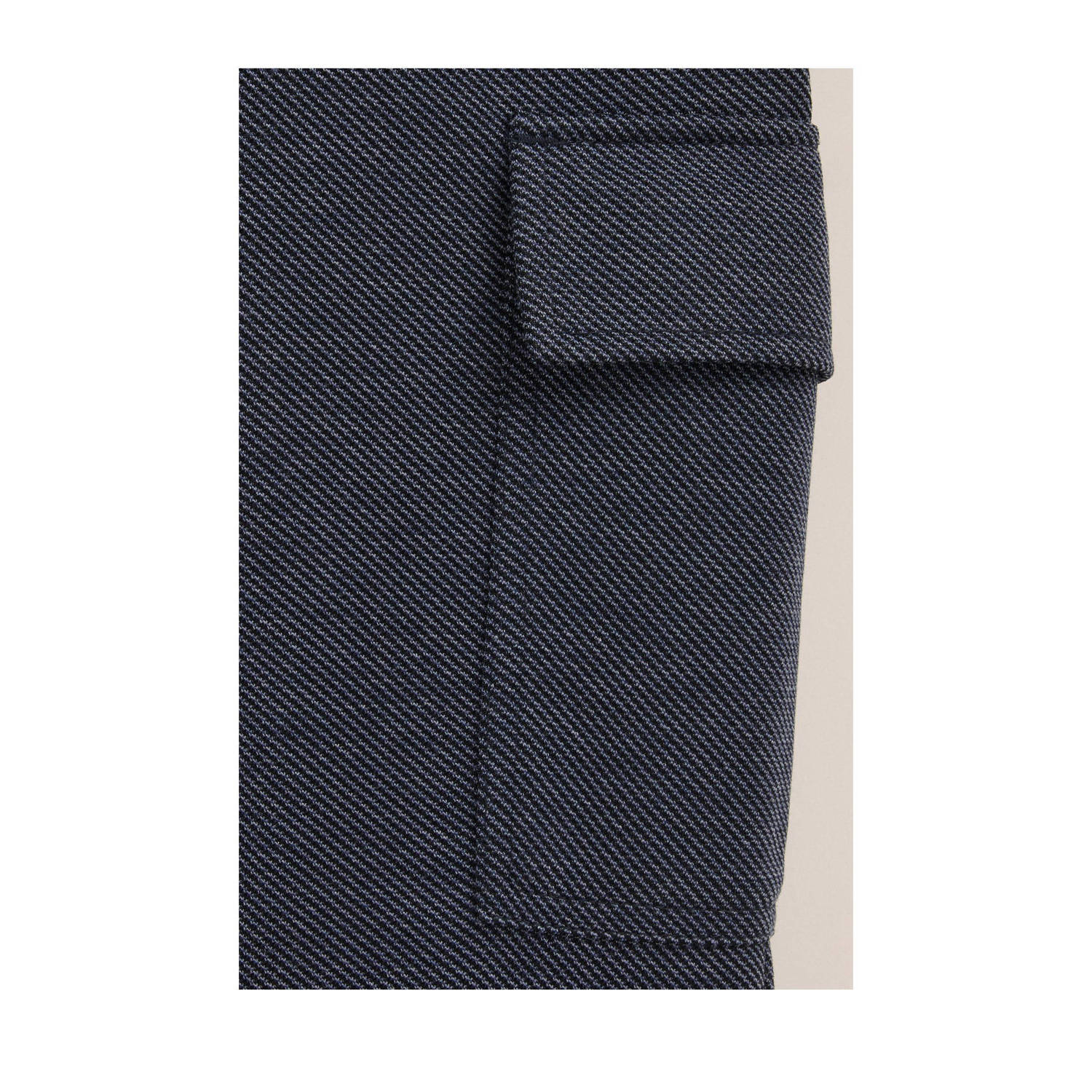 WE Fashion gemêleerde slim fit joggingbroek donkerblauw