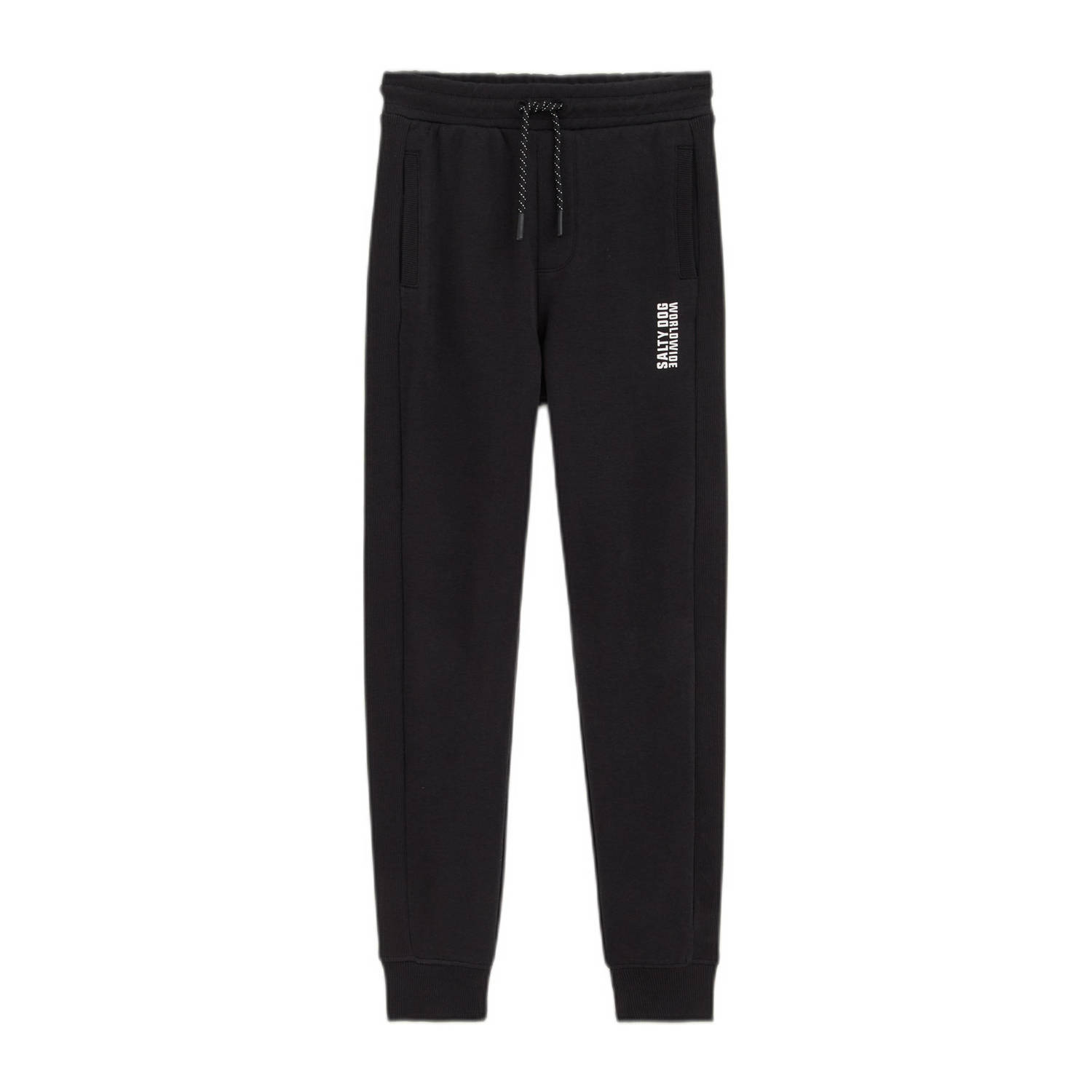 WE Fashion joggingbroek zwart Jongens Katoen Effen 110
