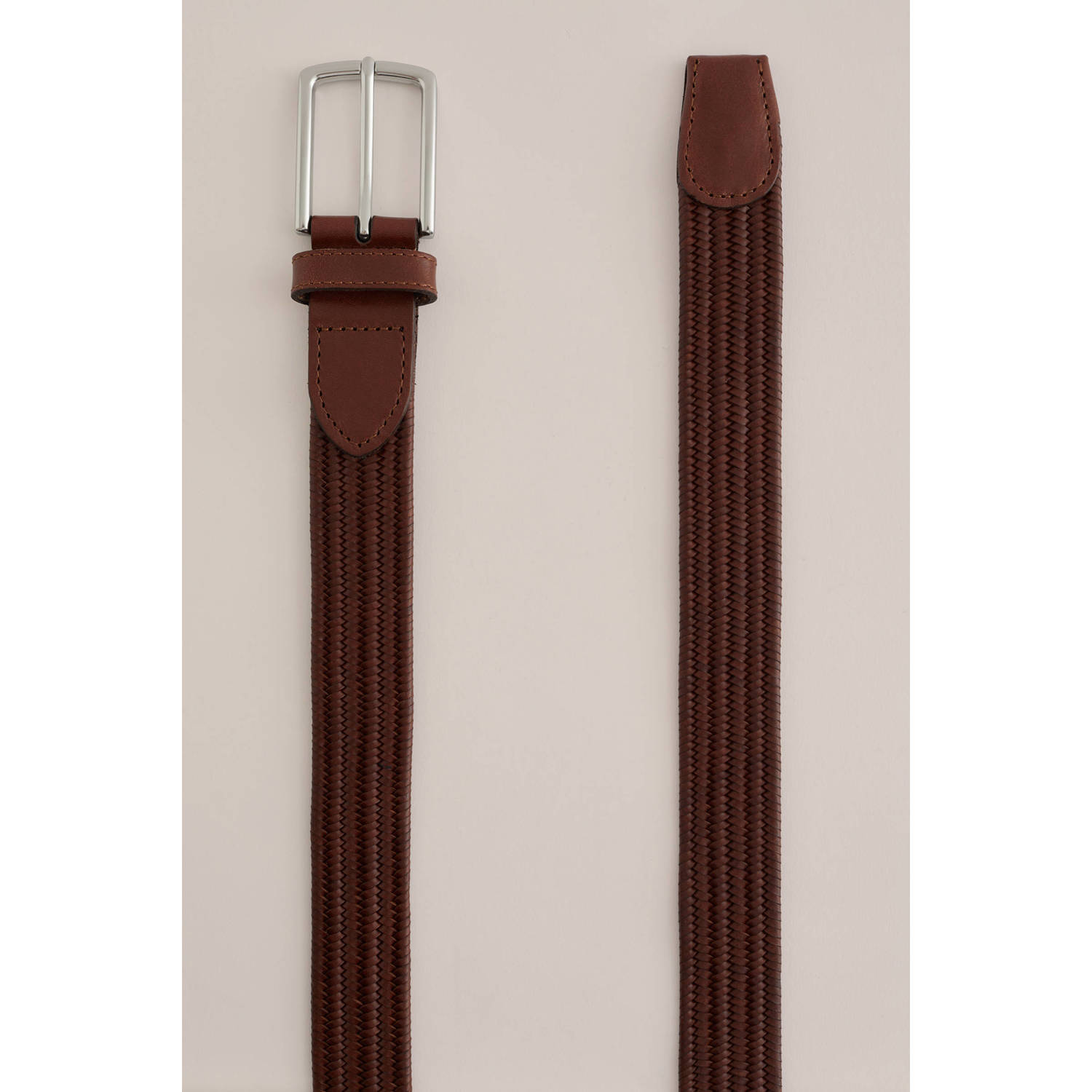 WE Fashion leren riem donkerbruin